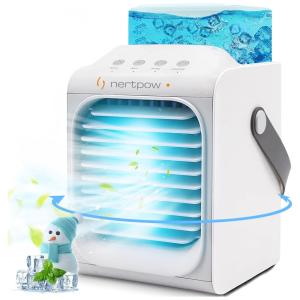 Climatizador Portátil 350mL com 3 Velocidades e 7 Cores de Luz, 110V, Nertpow, Branco