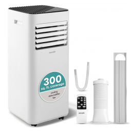 Ar-condicionado Portátil SereneLife, 8000 BTU 3 em 1 para Ambientes de até 27,5m², Unidade de AC de Piso Eficiente com Controle Remoto