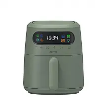 Fritadeira elétrica air fryer digital 3L CRUX x Marshmello verde oliva TurboCrisp 1300W com controle de temperatura e timer programável