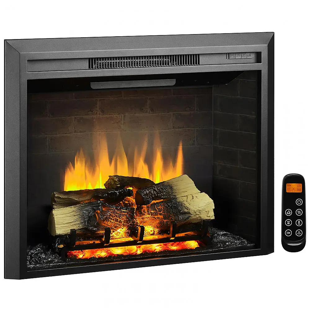 Lareira Elétrica de Embutir A61x77L com Controle Remoto e Som de Fogo, 1500W, 110v, LEGEND FLAME EF263, Preto