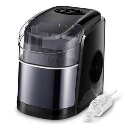 VILLAGE GRATUITA HZB 12, C Máquina de Gelo Automática Capacidade 1.7L, Aço Inoxidável com Painel de Controle, 110V, Preto