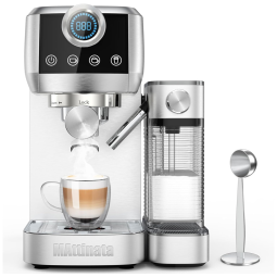 Máquina de Café Expresso 20 BAR com Batedor de Leite Automático e Display LED, 110V 1350W, MAttinata, Prata