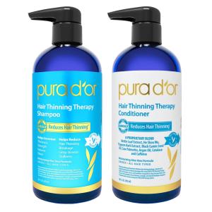 Shampoo Condicionador Ingrediente Natural Hidratante Todos os Tipos de Cabelos 450ml, PURA DOR, Azul Escuro