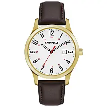 Relógio Masculino Analógico Quartzo de Couro, CARAVELLE 44B116, Marrom