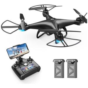 HS110D com Câmera HD WiFi Vídeo Giro 120 Controle de Voz e Gesto e 2 Baterias, HOLY STONE 946223, Preto