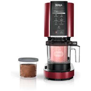Ninja NC301 CREAMi Máquina de Sorvete Automática 473 mL de Capacidade com Painel de Controle e 7 Configurações, 110V, Vermelha