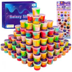 Kit de Slime de Galáxia com 68 Potes de 20g para Atividades Sensoriais, Idade Recomendada 10 a 12 Anos
