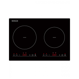 Cooktop Elétrico de Indução para Embutir 12" 30CM com 2 Queimadores, 110V 1800W, Empava IDC12B2, Preto