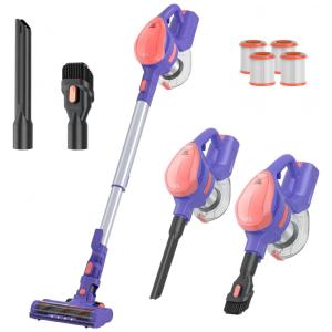 Aspirador de Pó sem Fio 6 em 1 com 4 Filtros, Bateria de 8 Células, 40 Minutos de Ação, 110V TMA T151, Roxo