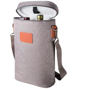 Bolsa Térmica Para Transporte de Vinhos até 2 Garrafas, HAVEN SONG, Cinza