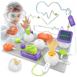 Kit de Ciência STEM para Crianças SMILESSKIDDO com Mais de 150 Projetos e 14 Peças de Circuito - Brinquedo Educativo para Idades 3 a 12 Anos