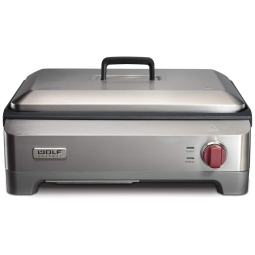 Churrasqueira Elétrica Antiaderente com Controle de Temperatura, 1500W, 110v, WOLF GOURMET WGGR100S, Prateado