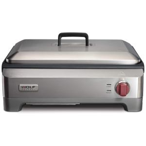 Churrasqueira Elétrica Antiaderente com Controle de Temperatura, 1500W, 110v, WOLF GOURMET WGGR100S, Prateado