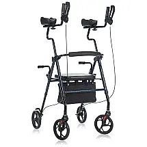 Andador Adulto Idoso com Freios de Loop Apoio de Braço, Cesto e Freios de Loop, Suporta até 136 Quilos, BEYOUR WALKER, Preto