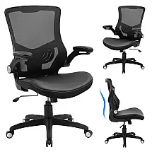 Cadeira de Escritório Ergonômica Giratória com Encosto Médio, X XISHE, Preto