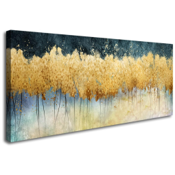 XXMWallArt FC2662 Quadro Decorativo Abstrato Floresta Dourada Moderna 60 x