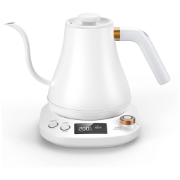 QCUQ Chaleira Elétrica 0.8L, Aço Inoxidável, 1200W, 110V, Branca