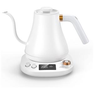 QCUQ Chaleira Elétrica 0.8L, Aço Inoxidável, 1200W, 110V, Branca