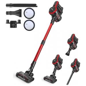 Aspirador de Pó sem Fio 4 em 1 Potente 200W 25 kpa até 38 Min de Ação, 110v, MICOL, Vermelho