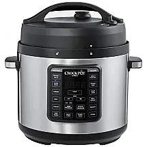 Panela de Pressão Elétrica 6L com 12 Predefinições e Painel de Led, 600W, 110V, CROCK POT 2100467, Prateado
