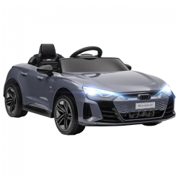 Carro Elétrico Infantil, Audi RS E-tron com Controle Remoto, Suspensão, Buzina, Música e Luz LED, 12V, Aosom, Cinza