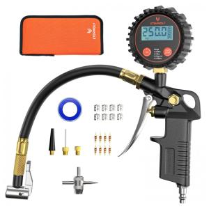 Medidor de Pressão Digital para Pneus ETENWOLF T500 com Inflador, Medição de Pressão de Pneus de 0 a 250 PSI, Calibrado para ANSI B40.