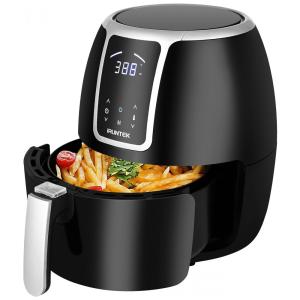 Fritadeira Elétrica AirFryer 4L com Painel Digital e Cesto Antiaderente, 110V 1400W, iRUNTEK, Preta