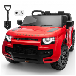 Carro Elétrico Infantil Licenciado 2 Lugares Land Rover Defender Letsgoride Vermelho, 24V, 4x100W com Controle Remoto, Suspensão, Som e LED