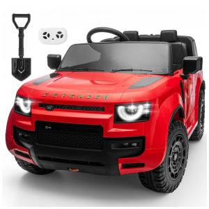 Carro Elétrico Infantil Licenciado 2 Lugares Land Rover Defender Letsgoride Vermelho, 24V, 4x100W com Controle Remoto, Suspensão, Som e LED