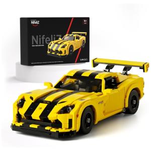 Kit de Construção Carro Esportivo Viper com 1236 Peças, Nifeliz, Amarelo