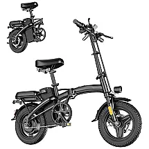 Bicicleta Elétrica Dobrável 500W para Adultos com Bateria 48V 12Ah e Tela LCD – Portátil e Segura, Preta