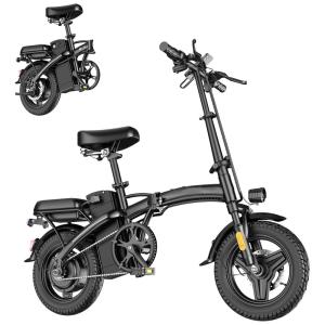 Bicicleta Elétrica Dobrável 500W para Adultos com Bateria 48V 12Ah e Tela LCD – Portátil e Segura, Preta