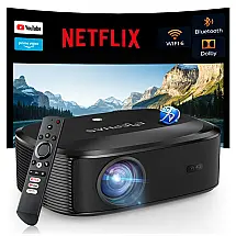 Projetor 4K ELEPHAS Preto Wifi Bluetooth Auto Foco Keystone 3000 ANSI W1K