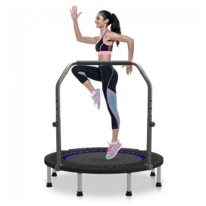 Mini Trampolim Dobrável HYD-Parts 48", 4 Alturas Ajustáveis, Macio, Estrutura Aço Inoxidável, Suporte Até 200 kg, Azul