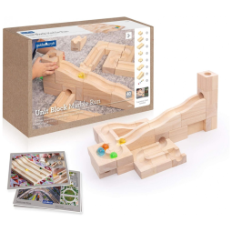 Pista de Bolinhas Blocos Unitários Guidecraft Madeira Borracha 40 Peças 36 Blocos 4 Bolinhas G2060