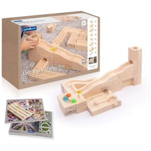 Pista de Bolinhas Blocos Unitários Guidecraft Madeira Borracha 40 Peças 36 Blocos 4 Bolinhas G2060