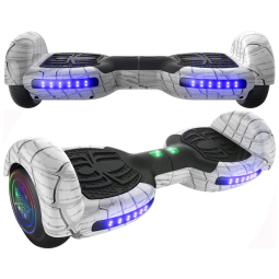 Hoverboard Elétrico com Alto Falante Bluetooth e Auto Equilíbrio para Crianças de 6 a 12 Anos, Emaxusa, Branco