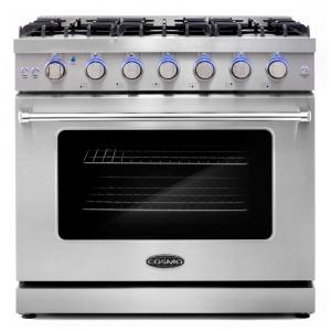 Fogão 6 bocas 91cm Cosmo inox forno a gás 170L convecção gaveta de armazenamento 110V