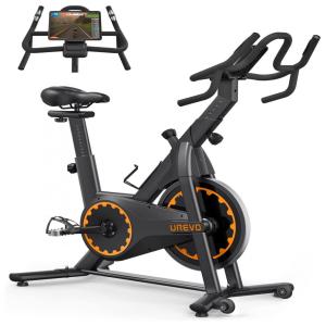 Bicicleta Ergométrica UREVO com Assento Ajustável e Suporte de Ipad, Preta
