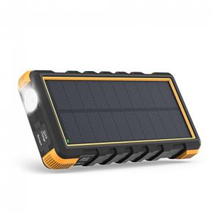 Powerbank Carregador Solar 25000mAh LED Prova dágua Camping Nautica Viagem