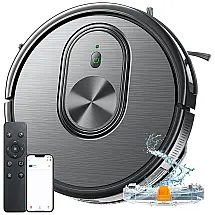 Aspirador Robô e Esfregão 3 em 1 com Controle por APP, Bluetooth, Alexa, Sucção Máxima de 1600Pa, 110V, XIEBro, Preto