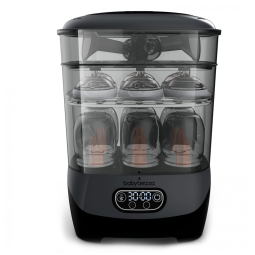 Esterilizador a Vapor e Secador de Mamadeiras Universal com Filtro HEPA, 110V, Baby Brezza, Preto