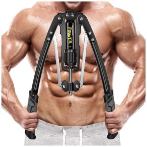 Aparelho de Musculação para Braço com Potência Hidráulica Ajustável de 9 a 200 kg, VIVITORY, Preto