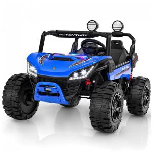 Carro Elétrico Infantil ANPABO Azul 24V 2 Lugares 4 Motores 200W Suspensão Rainbow LED Controle Bluetooth 5.1km/h