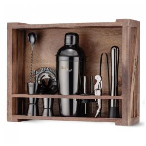 Mixology Kit Bn Profissional 11 Peças em Aço Inoxidável com Suporte Rústico