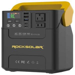 ROCKSOLAR RS328 Gerador de Energia Solar Portátil 222Wh 100W, 150W com Lanterna SOS
