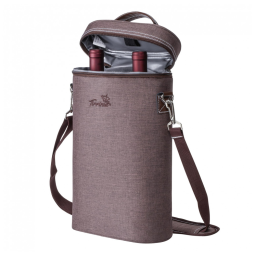 Bolsa Térmica para 2 Garrafas de Vinho Tirrinia – Marrom: Presente Ideal para Amantes de Vinho