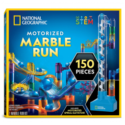 Kit de Pista de Mármore National Geographic com Elevador Motorizado - 150 Peças para Labirintos de Mármore com Elevador Espiral Motorizado