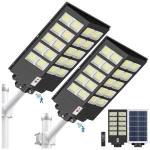 Luminária Solar Externa 80000 Lumens a Prova d com Controle Remoto, A ZONE A 800W, Preto