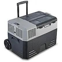 Mini Geladeira Alça e Rodas 12V AC DC Display LCD e Ajuste de Temperatura 40 Litros, 110v, CHO, Cinza escuro